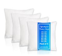 Molten Creek® Square Soft Cushion Pads Insert, Extra Fill Plump Hollowfibre Inner Fillers, Anti-Allergy Sofa Cushion Inserts Scatters, White (Pack of 4, 12 x 12 (30 x 30 cm))