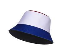 Molten Creek® Tri Colour Bucket Hats, Double Layered Reversible Cotton Bucket Hats, Portable & Lightweight, Stylish Bucket Hat, Foldable, One Size (UK, Alpha, One Size, Royal-White-RED)