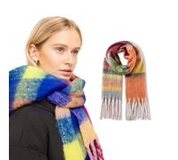 Molten Creek® Women Fluffy Designer Scarfs, Winter Warm Soft, Tassel Shawl & Wraps, Long Checks & Solid Scarves, Stylish & Colourful, Easy to Wear, Gift for Women (FSC-23)