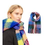 Molten Creek® Women Fluffy Designer Scarfs, Winter Warm Soft, Tassel Shawl & Wraps, Long Checks & Solid Scarves, Stylish & Colourful, Easy to Wear, Gift for Women (FSC-18)
