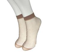 Molten Creek® Women Lace Sheer Socks, Invisible Transparent Mesh Ankle Socks, Colourful Polka Dots, Low Cut, Breathable & Lightweight, For Summer, 5 Pair (One Size, Beige)