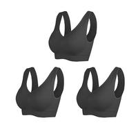 Molten Creek® Women’s Sports Bra, Shape Wear Padded Bra, Super Stretch, Seamless Comfy Leisure Crop Tops Vest, Removable Pads, Pack of 3 (UK, Alpha, S, Regular, Regular, Black)