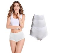 Molten Creek® Women's Mama Full Briefs, High Waist Ladies Briefs, 100% Cotton Knickers, Soft & Stretchy, Everyday Panties, Full Coverage (UK, Numeric, 14, 16, Regular, Regular, White- Pack of 3)