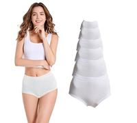 Molten Creek® Women's Mama Full Briefs, High Waist Ladies Briefs, 100% Cotton Knickers, Soft & Stretchy, Everyday Panties, Full Coverage (UK, Numeric, 18, 20, Regular, Regular, White- Pack of 6)