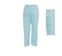Molten Creek® Women's Nightwear, 100% Cotton, Floral Printed, Round Neck, Short Sleeves, Midi Length with Straight Hemline, Soft and Comfortable, Sleep Loungewear (Mint- Trouser, Trouser- One Size)