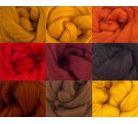 Molten Designs Merino Wool Tops -FIRE TONES - Pack of 9