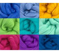 Molten Designs Summer - pack of 9 Merino Felting Wools for Needle and Wet Felting