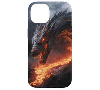 Molten Dragon Looming Over a Fiery Lava Stream Case for iPhone 14