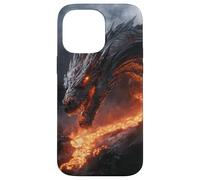 Molten Dragon Looming Over a Fiery Lava Stream Case for iPhone 14 Pro Max