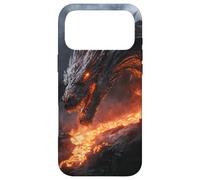 Molten Dragon Looming Over a Fiery Lava Stream Case for iPhone 17 Pro Max