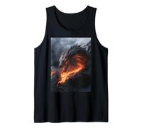 Molten Dragon Looming Over a Fiery Lava Stream Tank Top