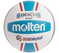 Molten Elite Beach Volleyball, Red/Blue, Hand-stitched Cover, Outdoor Use, 1 Year Warranty