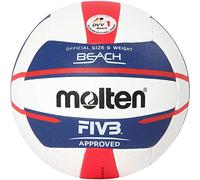 Molten Europe Unisex Adult Ball V5B5000-EN Beach Volleyball Ball - White/Blau/Red, 5