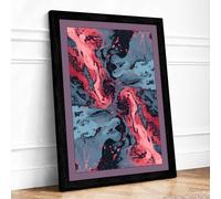 Molten Flow Modern Framed Wall Art Print A3 (42×29.7cm) Black, Wall Decor for Living Room, Bedroom, Office & Home, Ready to Hang, Art Gift