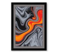 Molten Flow Modern Framed Wall Art Print A3 (42×29.7cm) Black, Wall Decor for Living Room, Bedroom, Office & Home, Ready to Hang, Art Gift