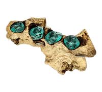 Molten Glass 4 Candle Holder Teak Root Stand Tea Light Wood Tealight Decoration 55cm