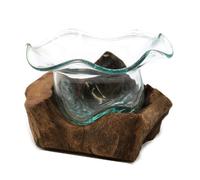 Molten Glass Fancy Sweet Bowl On Wood