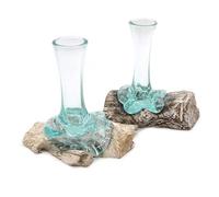 Molten Glass on Whitewash Wood - Vase - Small