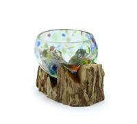 Molten Glass on Wood Molten Coloured Glass on Wood Small Bowl