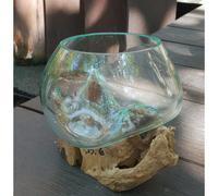 Ancient Wisdom Hand-blown Molten Glass on Wood - Small