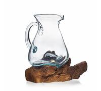 Molten Glass on Wood- Water Jug KDMD Brown One Size