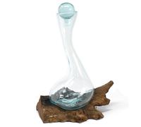 Ancient Wisdom Molten Glass on Wood - Wine Decanter