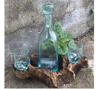 uknown Molten Glass on Wood- Whisky Set