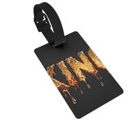 Molten Gold King Luggage Tags for Suitcases - Durable PVC ID Tags with Detachable Straps for Travel, Backpack, Golf Bag, Anti-Loss