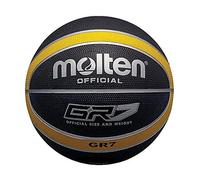 (Black, 7) Molten GR7 Indoor Outdoor Rubber Basketball Ball Black/Yellow