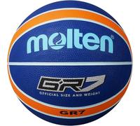 Molten GR Basketball, Indoor/Outdoor, Premium Rubber, Size 7, Impact Colour Blue/Orange, Suitable For Boys age 14 & Adult (BGR7-NOR)
