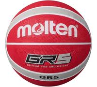 Molten GR Basketball, Indoor/Outdoor, Premium Rubber, Size 5, Impact Colour Red/White/Silver, Suitable For Boys Age 7, 8, 9, 10 & 11, Girls age 12 & 13 (BGR5-WRS)