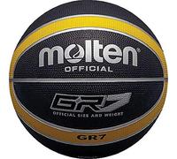 Molten GR Basketball, Indoor/Outdoor, Premium Rubber, Size 5, Impact Colour Black/Yellow, Suitable For Boys Age 7, 8, 9, 10 & 11, Girls age 12 & 13 (BGR5-KY)