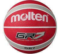 Molten GR Basketball, Indoor/Outdoor, Premium Rubber, Size 7, Impact Colour Red/White/Silver, Suitable For Boys age 14 & Adult (BGR7-WRS)