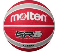 Molten GR Basketball, Indoor/Outdoor, Premium Rubber, Size 6, Impact Colour Red/White/Silver, Suitable For Boys age 12, 13, 14 and Girls age 14 & Adult (BGR6-WRS)