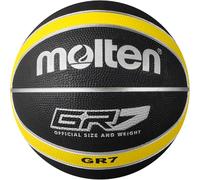 (Black, 7) Molten GR7 Indoor Outdoor Rubber Basketball Ball Black/Yellow