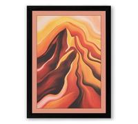 Molten Landscape Abstract Framed Wall Art Print A4 (29.7×21cm) Black, Wall Decor for Living Room, Bedroom, Office & Home, Ready to Hang, Art Gift