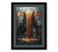 Molten Metal Reverie Surrealism Framed Wall Art Print A4 (29.7×21cm) Black, Wall Decor for Living Room, Bedroom, Office & Home, Ready to Hang, Art Gift