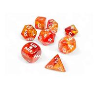 Molten Nebula Luminary Dice with White Numbers 7+1 Lab Dice Set 16mm (5/8in) Chessex