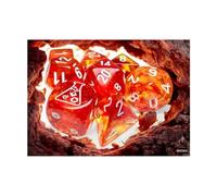 Molten Nebula Luminary Dice with White Numbers 7+1 Lab Dice Set 16mm (5/8in) Chessex