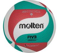 Molten Official FIVB Approved FLISTATEC Technology Volleyball- White/Red/Green, Size 5