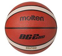 Molten Rubber Basketball, Indoor/Outdoor Play, Orange/Ivory, Fun Size, Size 1, Suitable For Boys & Girls 2, 3, 4, 5, 6 & 7