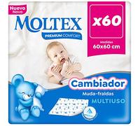 Moltex Premium Comfort Disposable Baby Changing Mat (60 x 60 cm) - 60 Changing Mats, White