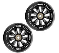 molti Replacement Wheels 100/110 mm ABEC-9 Chrome Set of 2 - Skater Wheels, Scooter Wheels, Tyres, Kick Scooter, Stunt & City Scooter