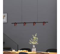Molto Luce hanging light Nuun PD, black/coffee brown, 4-bulb.