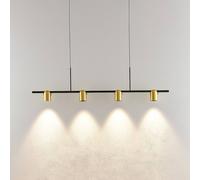 Molto Luce hanging light Nuun PD, black/gold, aluminium, 4-bulb.