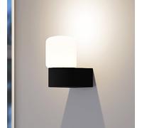 Molto Luce Lanu Flat outdoor wall lamp, black, aluminium/glass