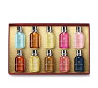 Molton Brown Bath & Body Bath & Shower Gel Stocking Filler Collection Bath & Shower Gel Coastal Cypress & Sea Fennel + Re-Charge Black Pepper + Orange & Bergamot + Fiery Pink Pepper + Delicious Rhubarb & Rose + Neon Amber + Flora Luminare + Tobacco Absolute + Heavenly Gingerlily + Dark Leather