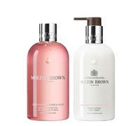 Molton Brown Delicious Rhubarb & Rose Bath Shower Gel 300ml & Body Lotion 300ml Duo