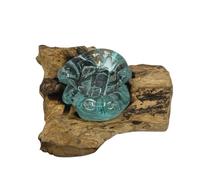 Molton Glass Candle Single Holder on Wood