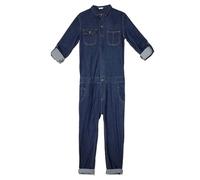 MOLUCI Men's Denim Coveralls Long Sleeve Lapel Button Down Work Jumpsuit Classic Blue Jeans Hip Hop Youth Overalls,Blue,XL